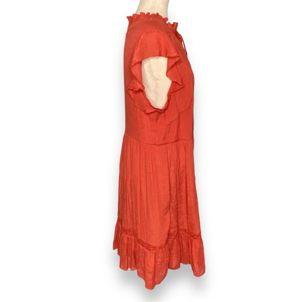 Indigo Rose Ruffle Mini Dress In Orange Women’s Size 2X - Picture 4 of 7